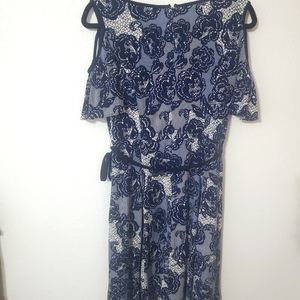 Blue Cold shoulder dress